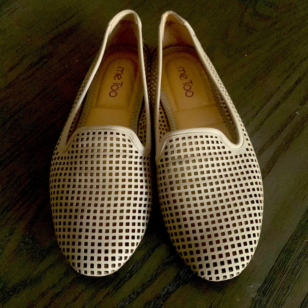 Me Too Tan leather woven loafers